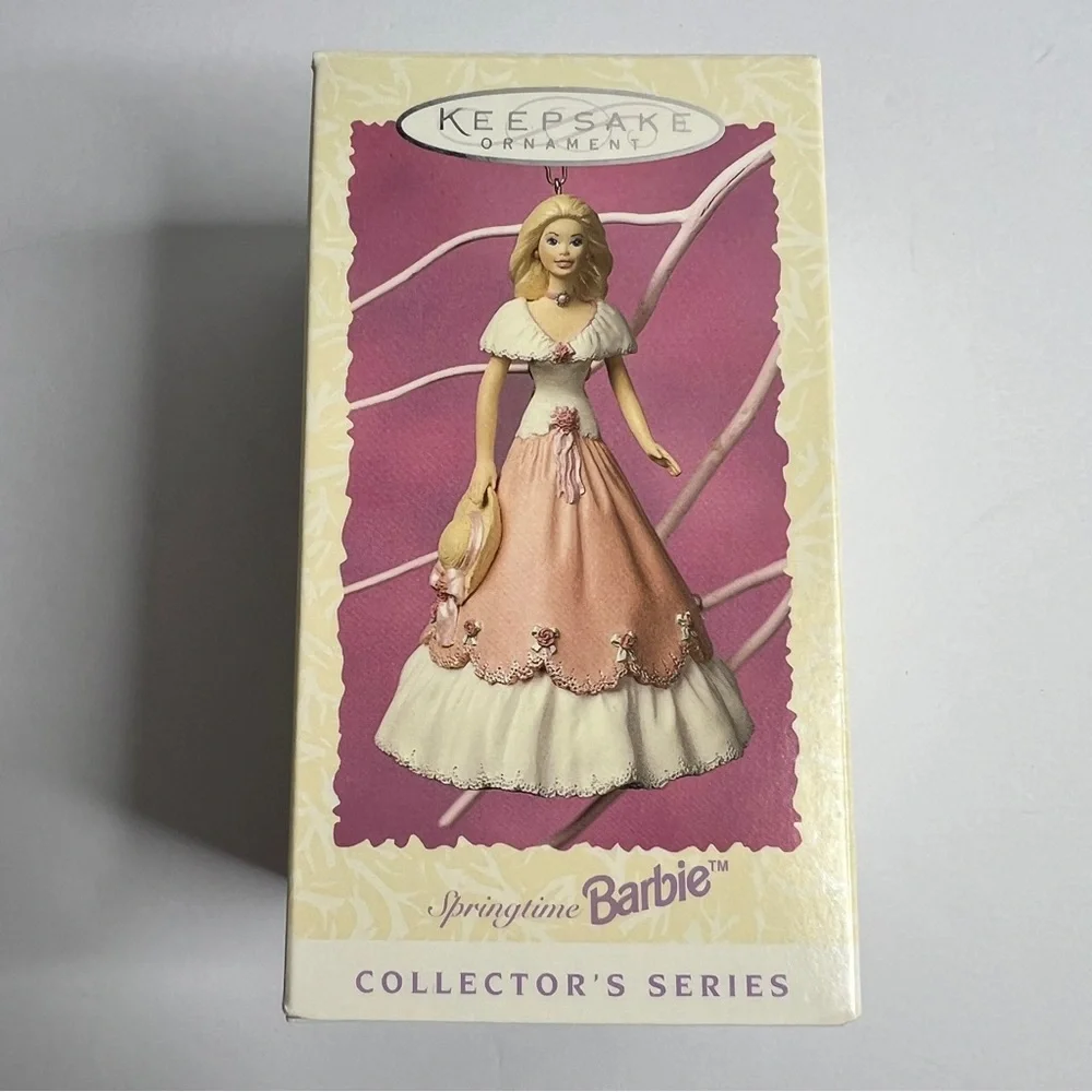 Springtime Barbie Keepsake Ornaments Hallmark 1995, 1996, and 1997 In Box